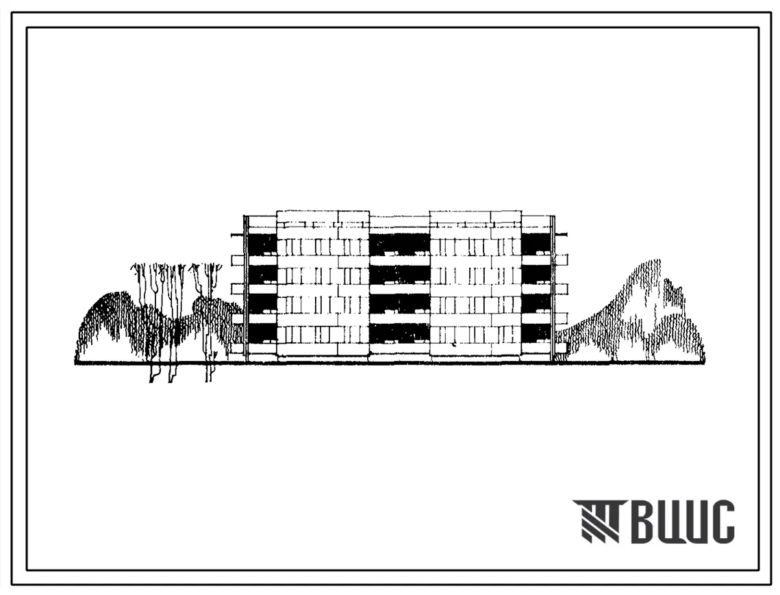 Типовой проект 111-26-35п/1 Четырехэтажный двухсекционный 24-квартирный жилой дом (однокомнатных 1Б — 8, двухкомнатных 2Б — 8, трехкомнатных 3Б — 8). Для строительства во II и III климатических районах Украинской ССР на просадочных грунтах.