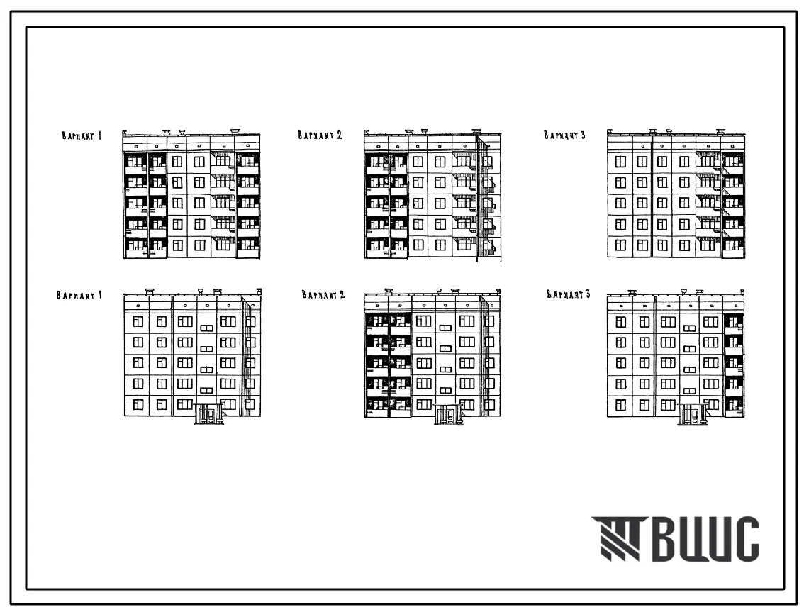 Типовой проект 94-08/1.2 Блок-секция 5-этажная 15-квартирная рядовая правая 2Б-3А-3Б
