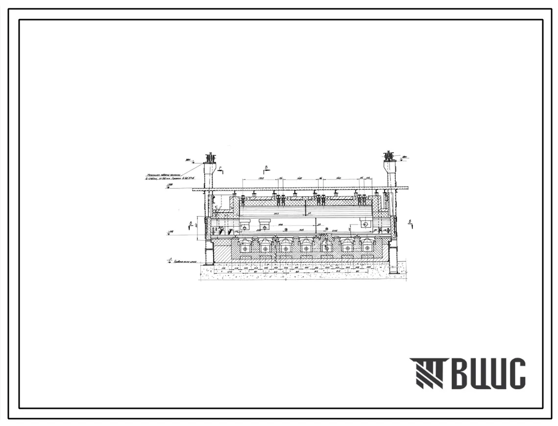 Проект П32371 Печь термическая толкательная двухрядная размерами пода 2,32х6,96 м, на природном газе