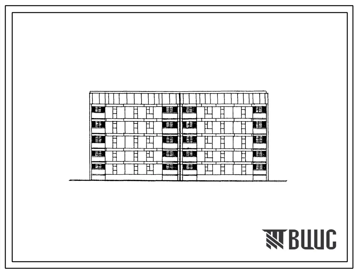 Типовой проект 87-0101п/2 Блок-секция рядовая 5-этажная 20-квартирная Р-3А-4Б /спаренная/