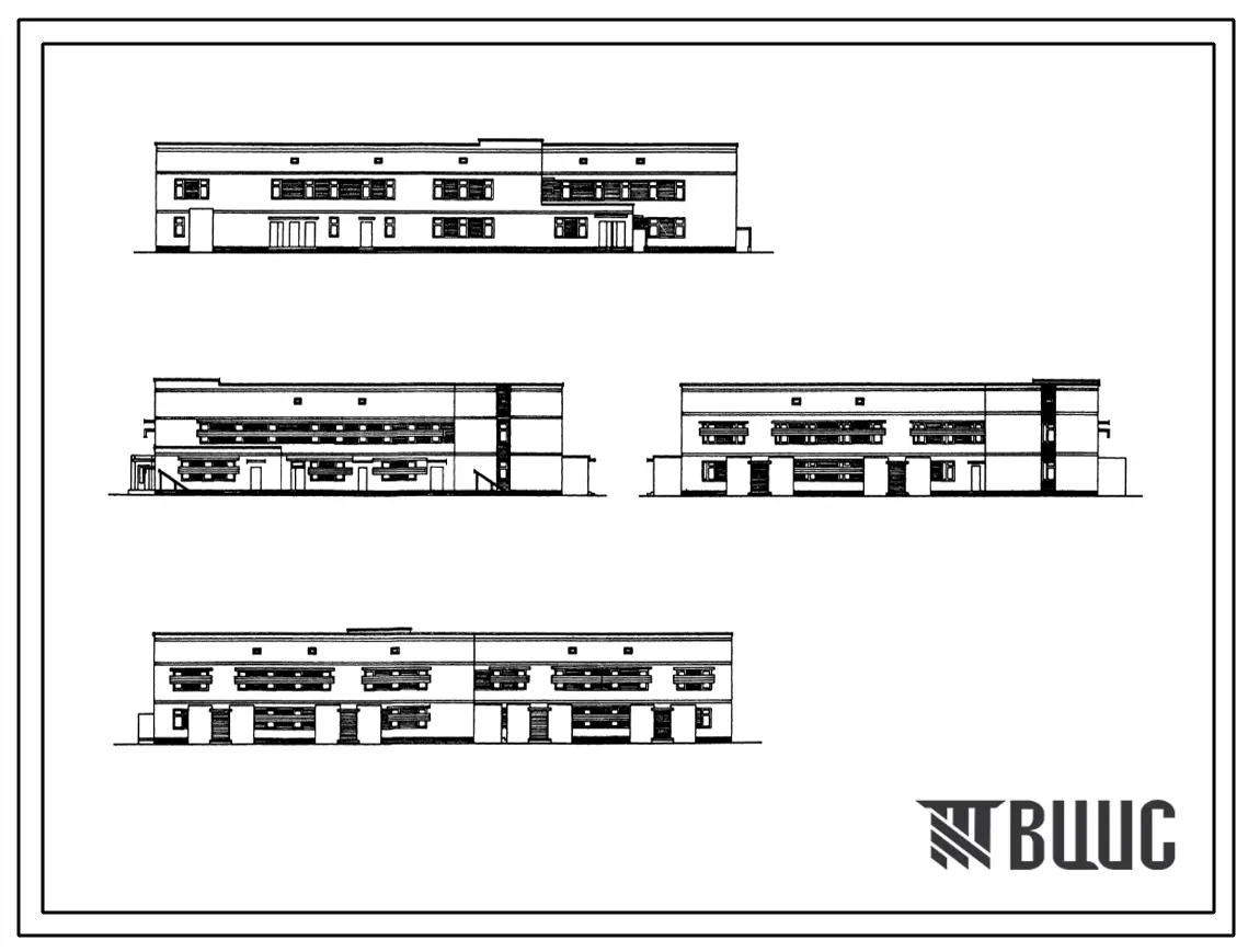 Типовой проект 254-1-127с.84 Инфекционный  корпус на 40 коек центральной районной больницы на 250 коек с поликлиникой на 500 посещений в смену. Сейсмичность 7, 8, 9 баллов. Здание  одно-, двух-, трехэтажное. Стены из кирпича.