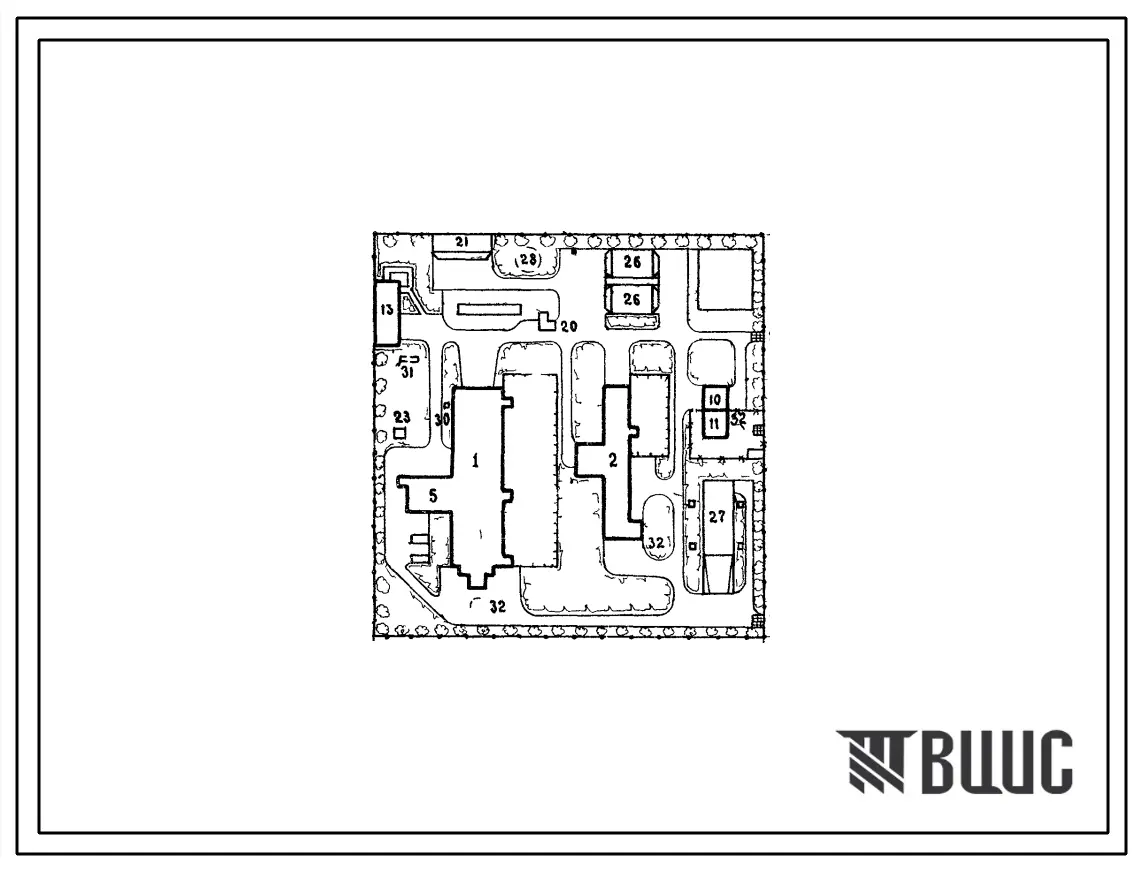 Типовой проект 819-66 Фермы крупного рогатого скота молочного направления на 200, 400, 600 и 800 коров привязного содержания (с выращиванием телят до 6-ти месячного возраста). Генеральные планы.