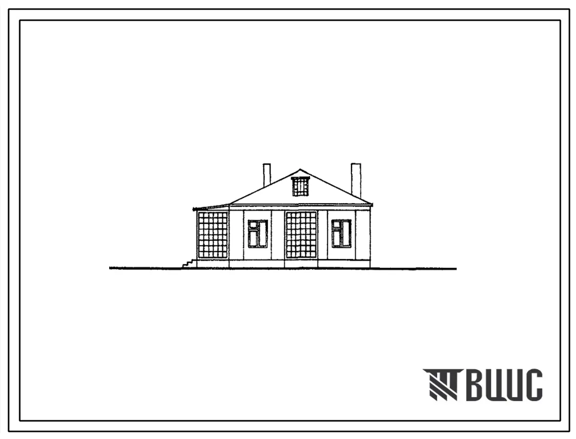 Типовой проект 181-55-4с/1 Одноэтажный панельный жилой дом с трехкомнатной квартирой типа 3Б. Для строительства в 4А климатическом подрайоне сейсмичностью 7, 8 и 9 баллов