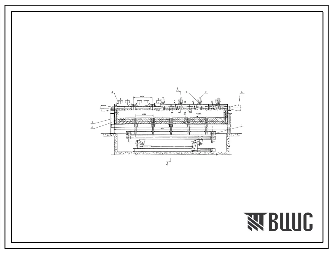 Проект Э6888 Печь для нагрева длинномерных изделий перед резкой с блочным использованием элементов из индустриальных конструкций. Тема Э-7-83