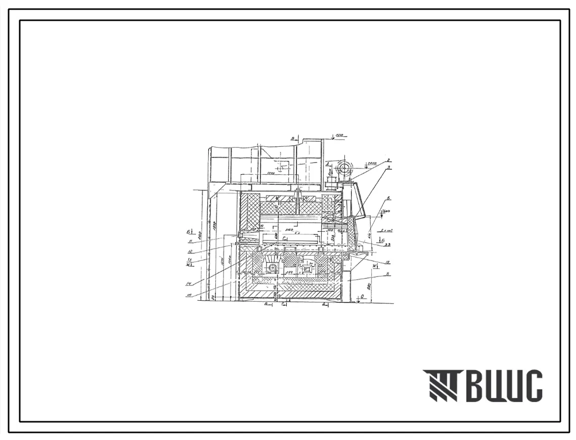 Проект Н5527 Печь термическая камерная  размерами пода 0,812х1,16 м, на газе низкого давления с отводом дыма вверх