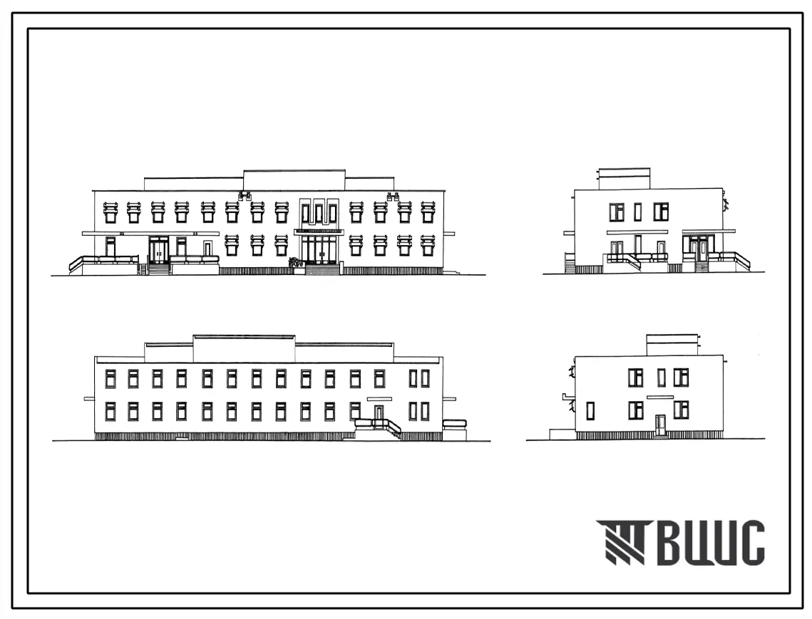 Типовой проект 254-4-52с.86 Амбулатория на 100 посещений в смену со стенами из кирпича (вариант проекта с плитами перекрытия длиной 5860 мм)