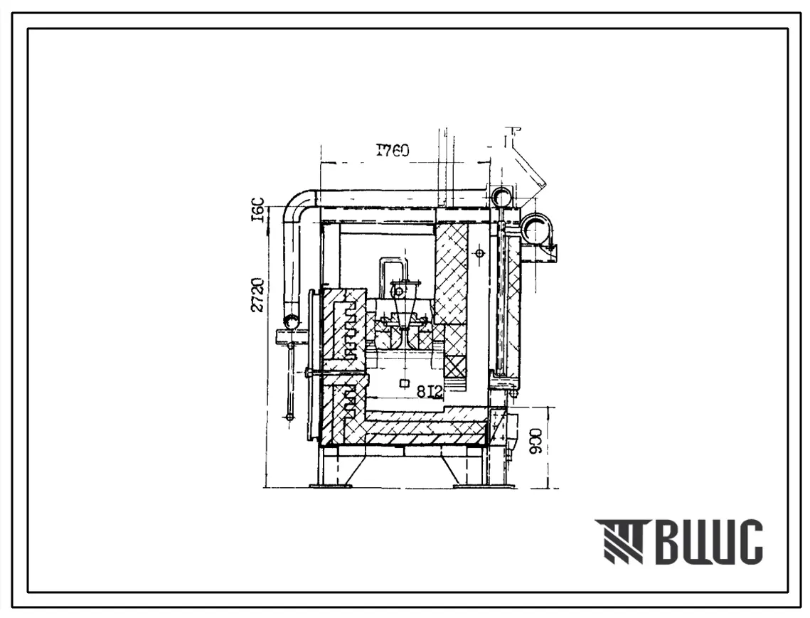 Типовой проект 406-9-169 Печь нагревательная щелевая размерами пода 2,0х0,8 м на газе среднего давления.