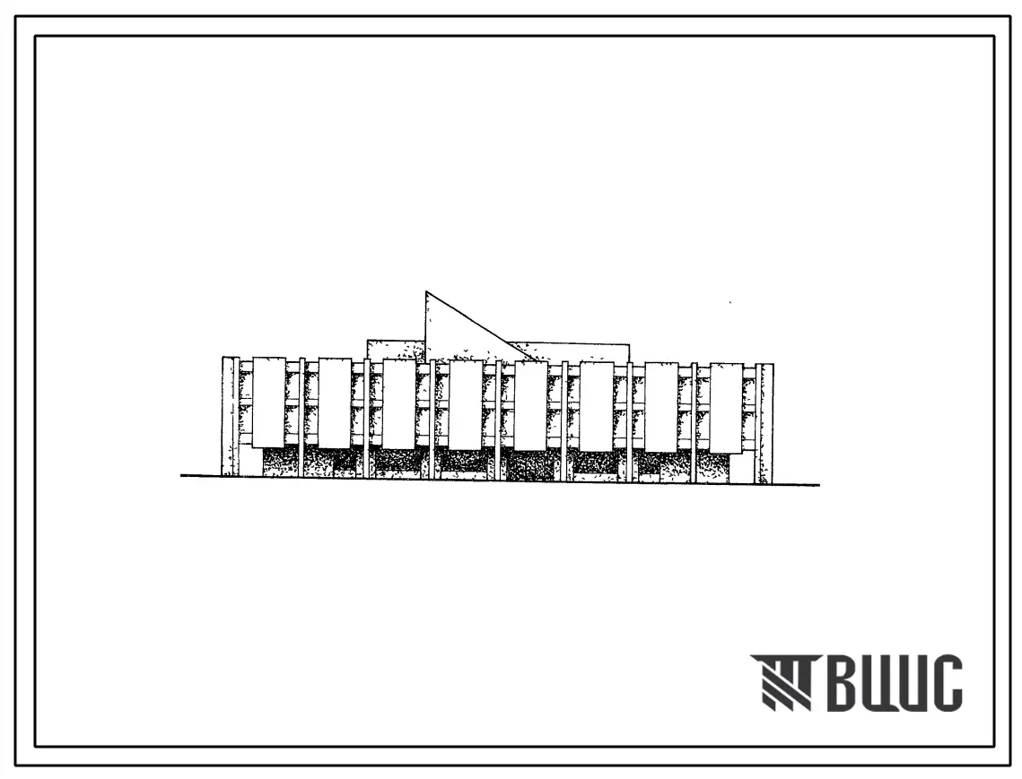 Типовой проект 234-2-43 Универсальное здание техникума и профтехучилища на 720 учащихся учебный и общественно-бытовой корпус со стенами из кирпича.