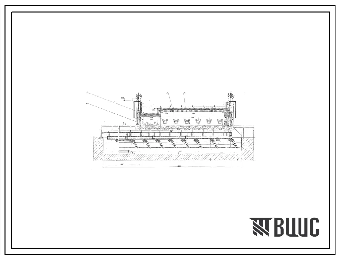 Проект 10753.01 Печь нагревательная с шагающими балками размером пода 4х9 м, на газе. Механизмы печи с шагающими балками.