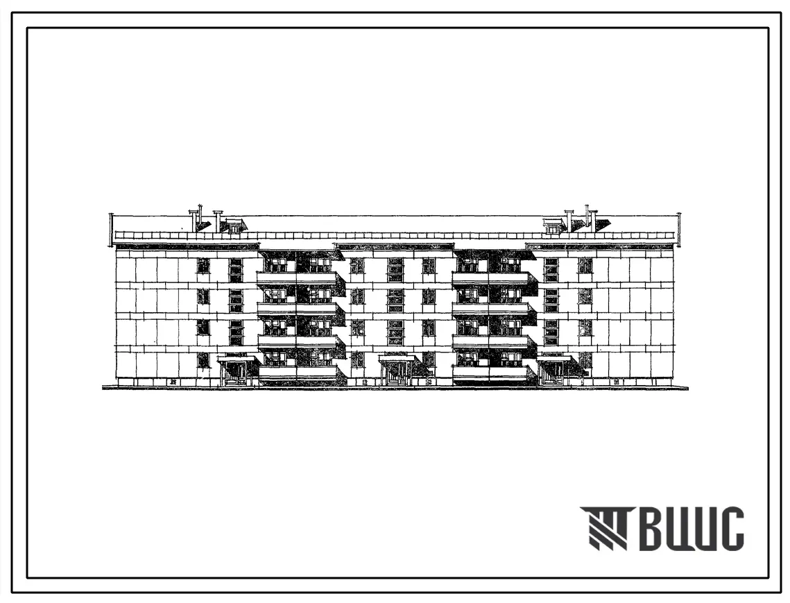 Типовой проект 113-24-74/1.2 Четырехэтажный трехсекционный жилой дом на 32 квартиры