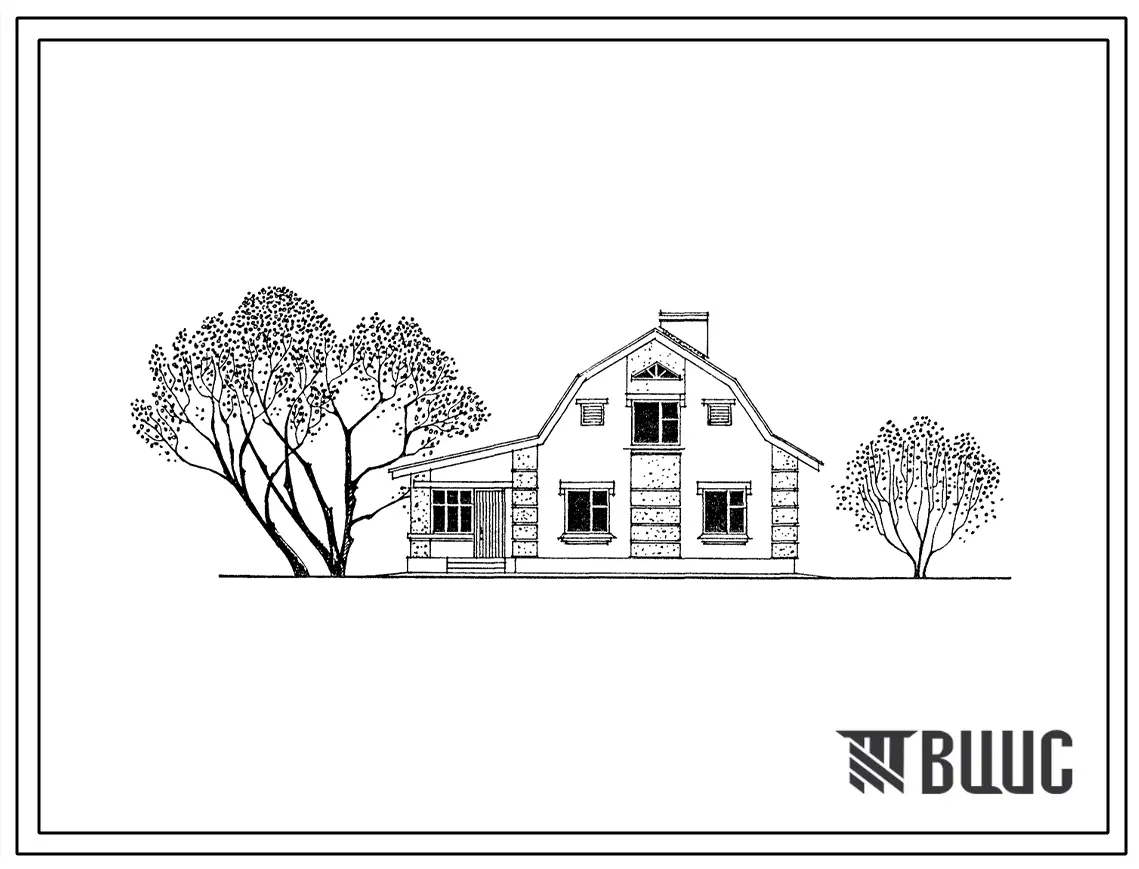 Типовой проект 144-24-285.13.88 Мансардный 4-комнатный усадебный жилой дом (для государственного строительства в селах Киевской области)