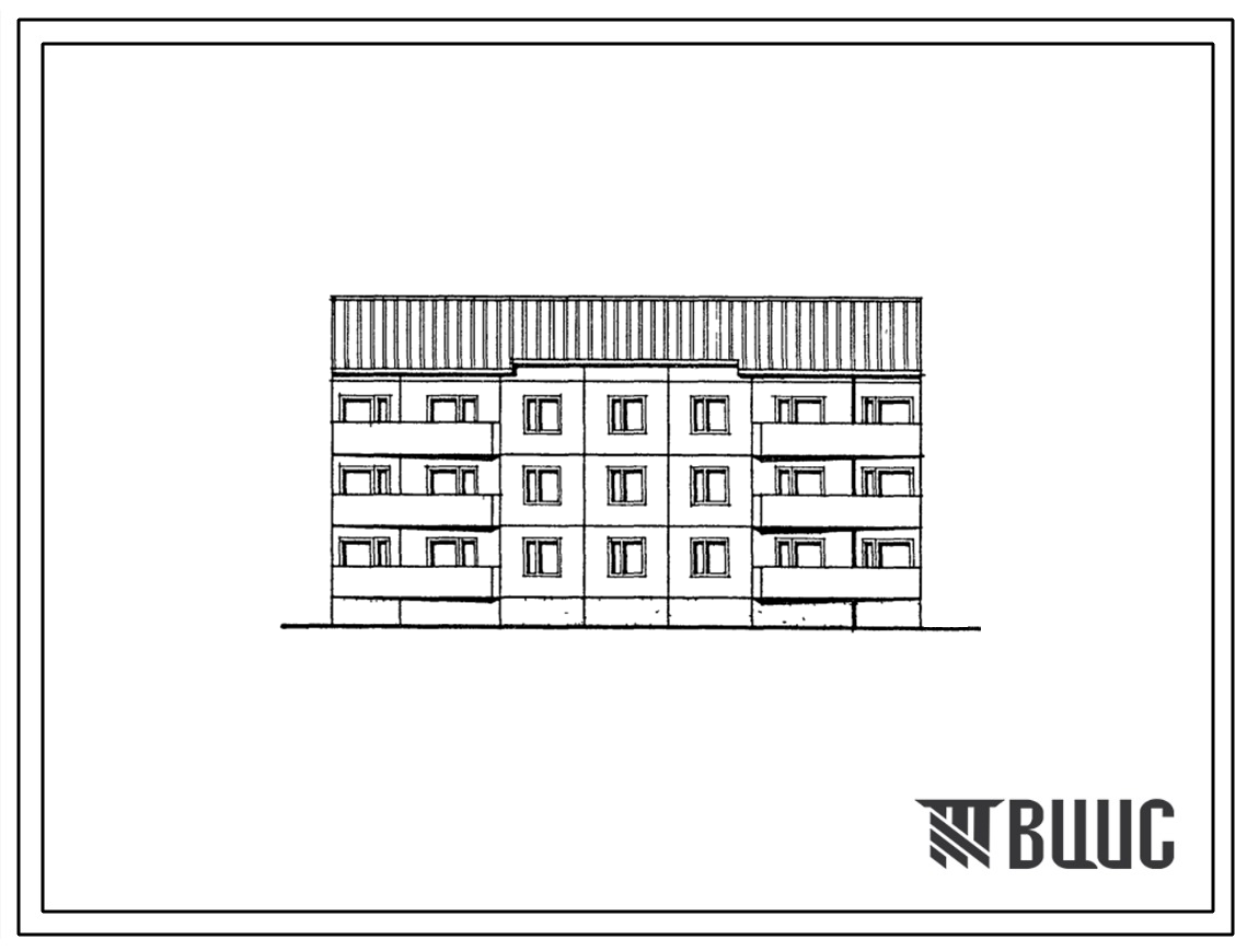 Типовой проект 121-0189.13.88 3-этажная 12-квартирная рядовая блок-секция 3.1.2.3 для строительства в Московской области