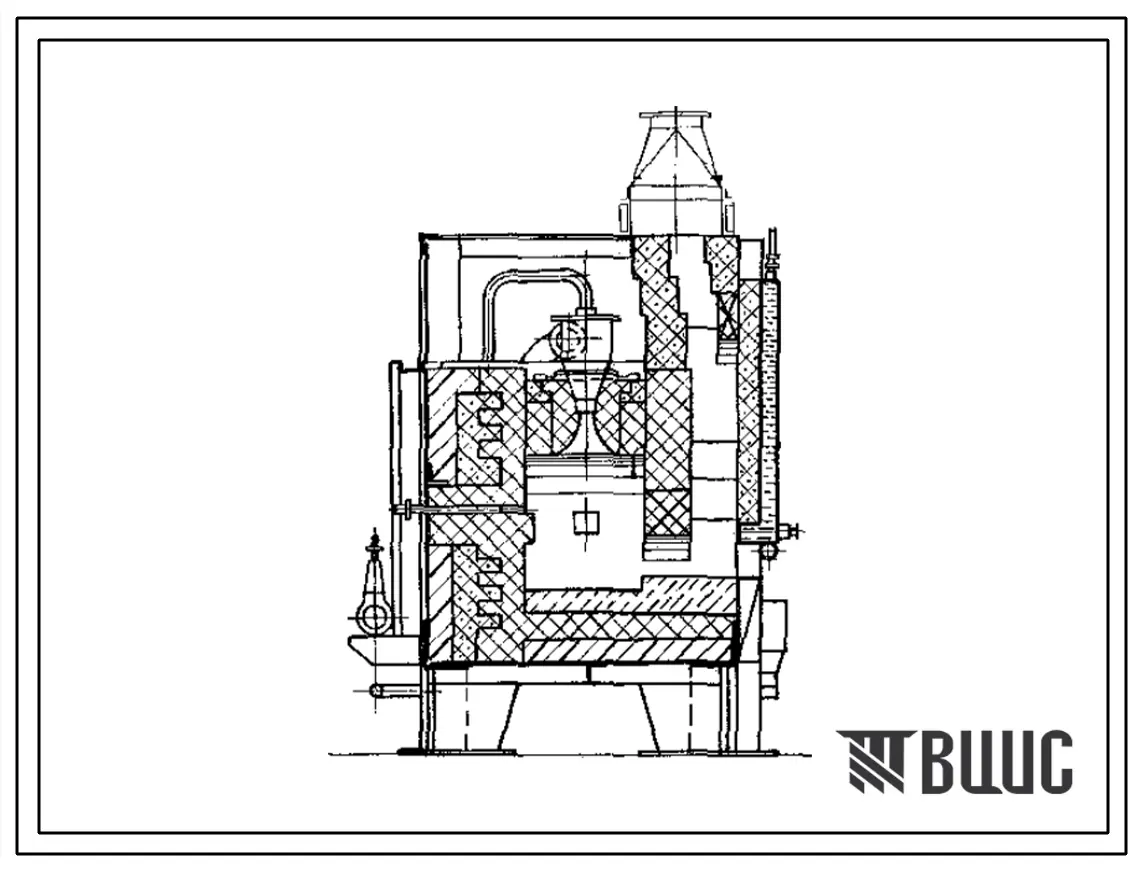 Типовой проект 406-9-159 Печь нагревательная щелевая с размерами пода 1,2 х 0,6 м на газе низкого давления