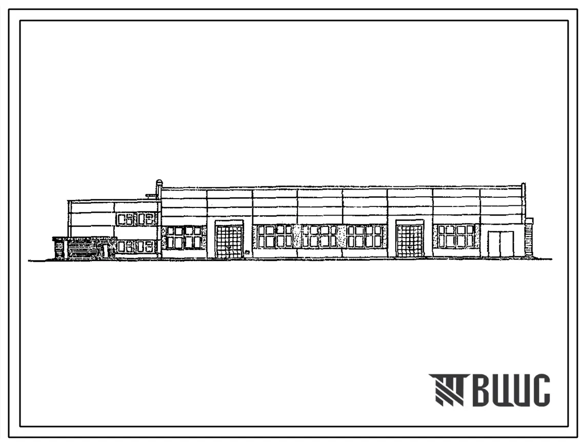 Типовой проект 409-15-75.83 Производственный корпус мастерской монтажных заготовок с годовой программой 660 тыс.руб. для сельского строительства