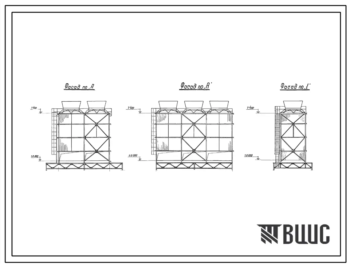 Типовой проект 901-6-6 Вентиляторные многосекционные градирни, располагаемые на зданиях с плоской кровлей. Площадь секции 16 кв. м