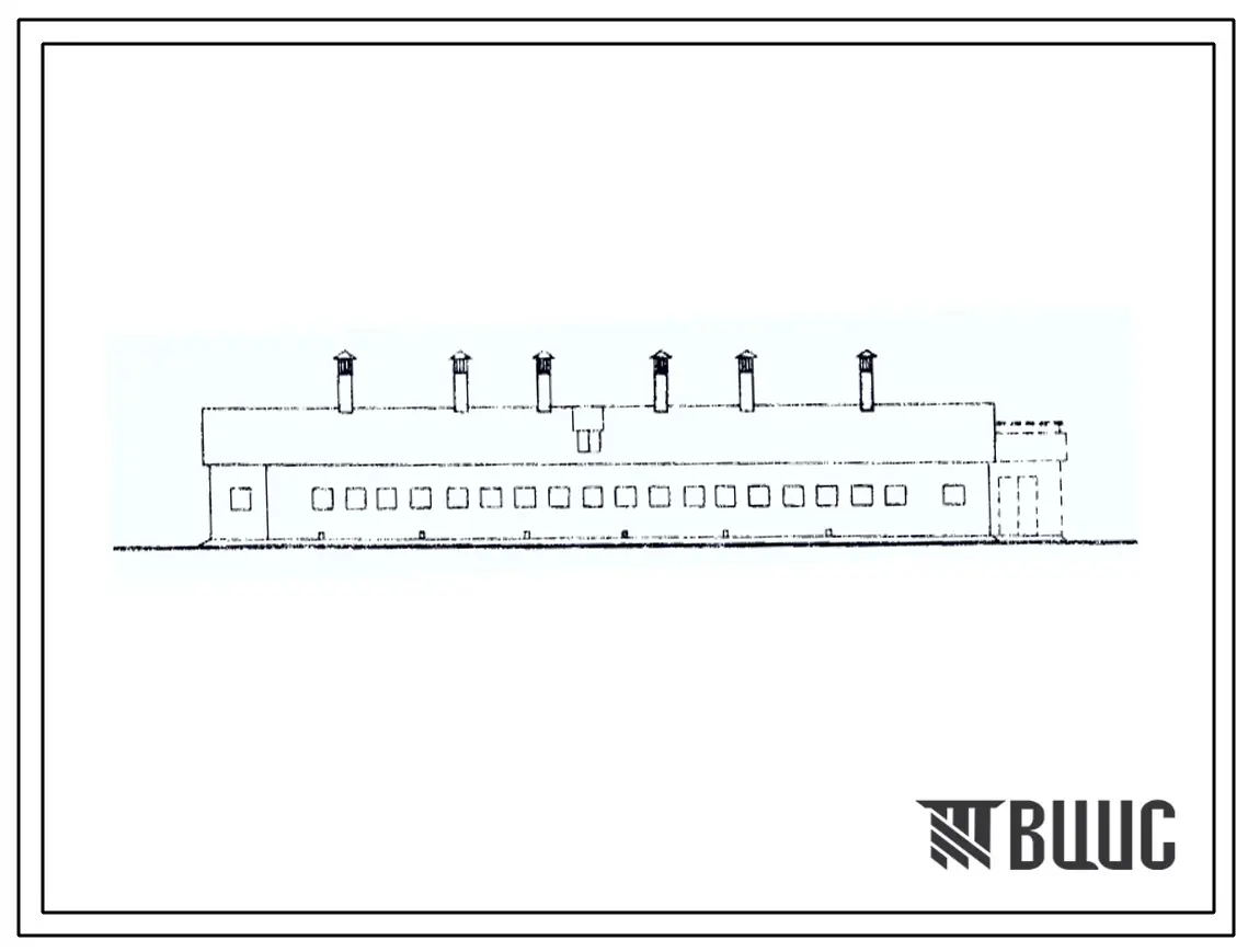 Типовой проект 802-52, тип 4 Свинарник на 600 поросят-отъемышей с кормлением в кормонавозных проходах. Для строительства в районах с расчетной наружной температурой -20, -30 и -40 0С.