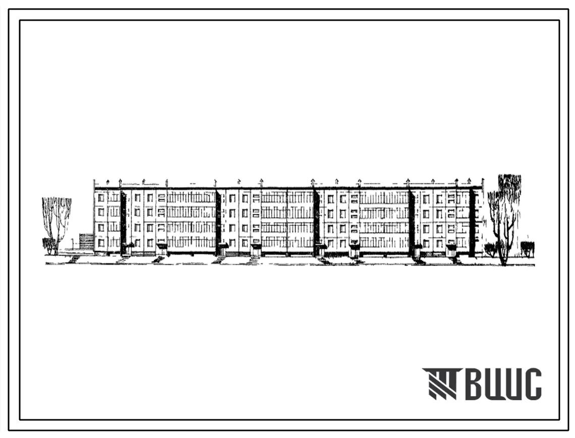 Типовой проект 111-146-3 Восьмисекционный крупнопанельный дом на 72 квартиры (однокомнатных 1Б-16; двухкомнатных 2Б-32; трехкомнатных 3Б-24) с шагом поперечных стен 2,6; 3,0 и 3,2 м, для строительства в 4Г климатическом подрайоне