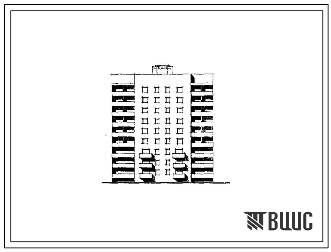 Типовой проект 89-0134.13.90 9-этажная рядовая с торцевыми окончаниями блок-секция 1.2.3.4 на 36 квартир (для строительства в Белорусской ССР)