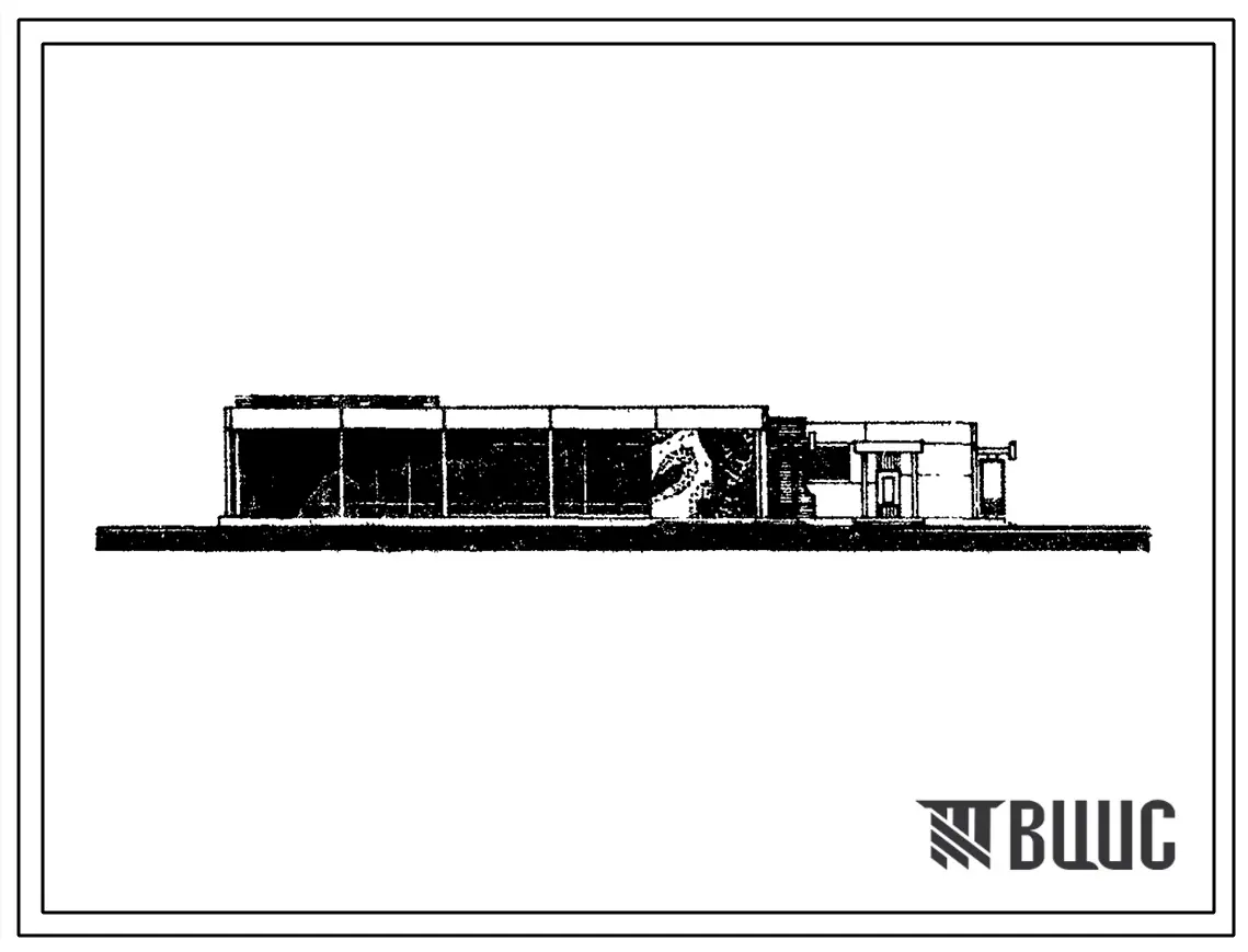 Типовой проект 272-12-38с Унифицированное здание непродовольственного магазина в конструкциях ИИС-04, торговой площадью 650 м2.