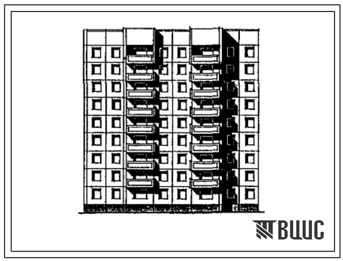 Типовой проект 97-0311.87 Блок-секция 9-этажная 36-квартирная торцовая левая 1-2-3-4