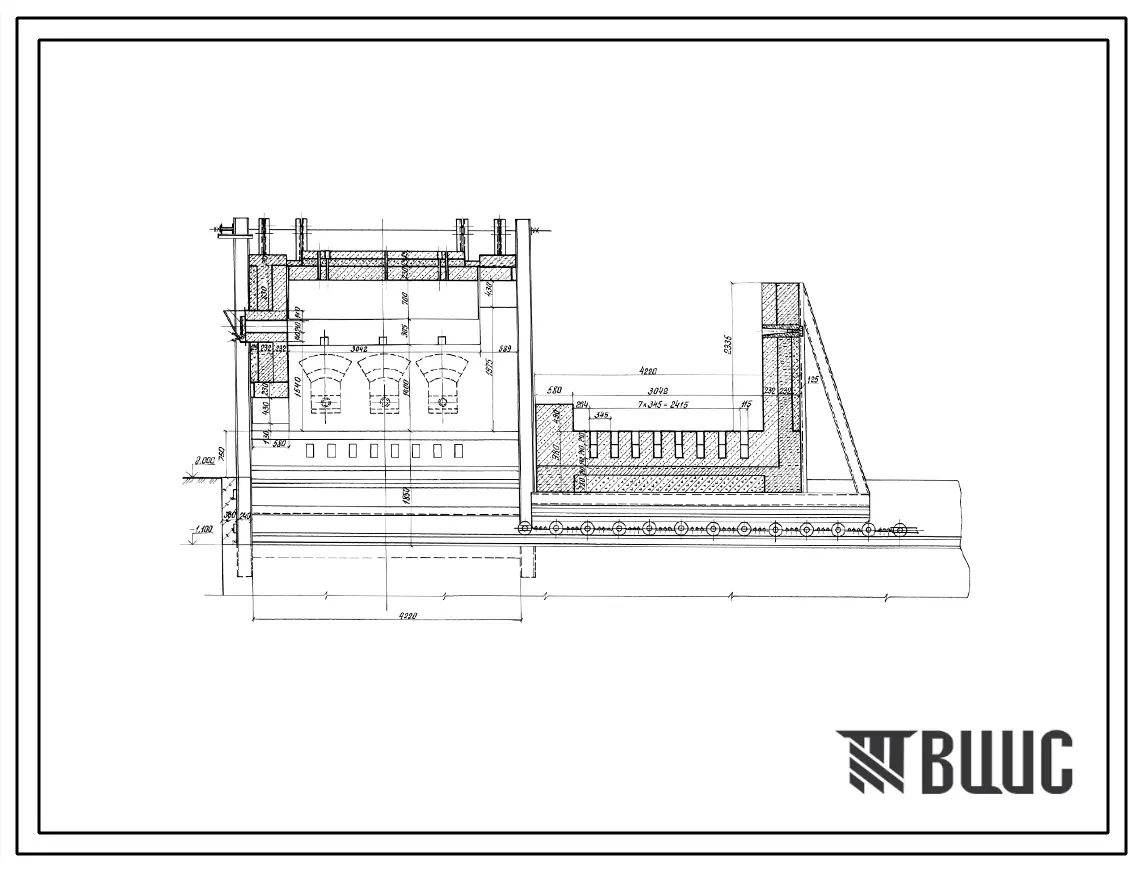 Типовой проект 409-21-047.86 Камерная печь обжига глины и огнеупоров площадью 6м2 на жидком топливе. Единовременная загрузка печи 4000 кг