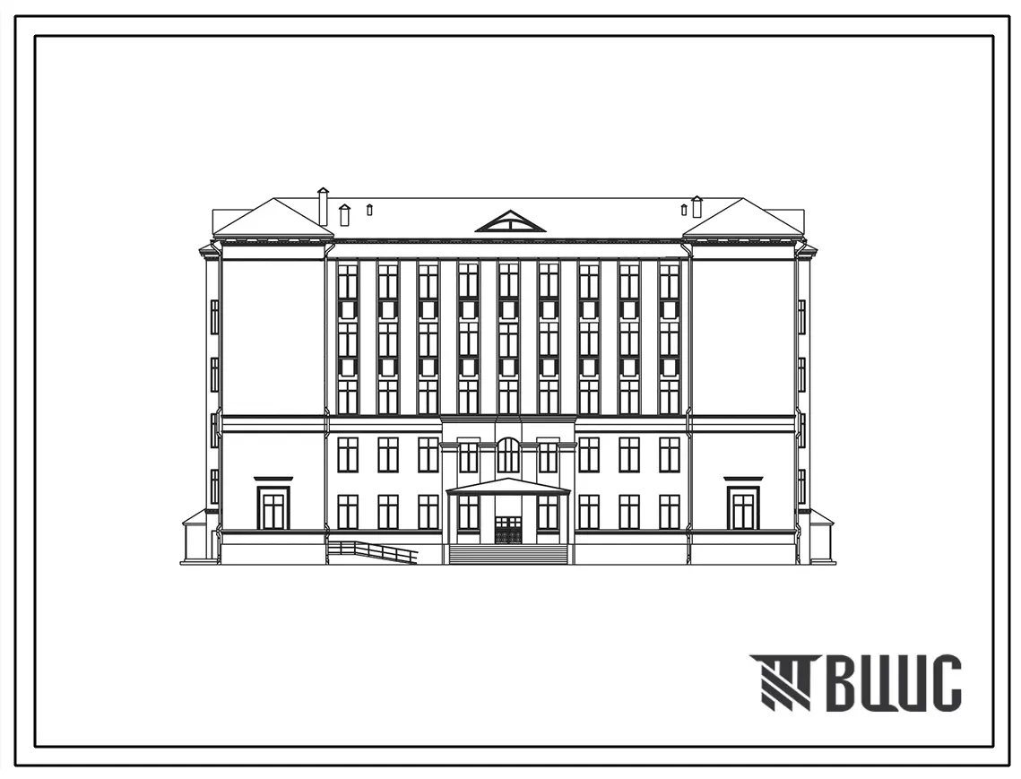 Типовой проект Ю-1 на 880 учащихся  со стенами из кирпича. Архитектор Вавировский Н.М. Типовой проект 2-02-30 по перечню ЦИТП.