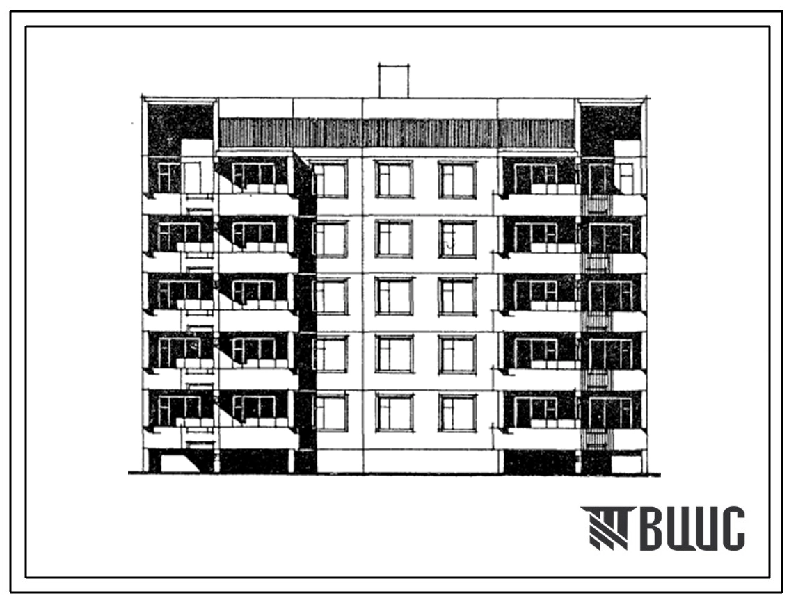 Типовой проект 90-0189.13.87 Блок-секция 5-этажная 20-квартирная торцевая левая. Для строительства в Тамбовской области.