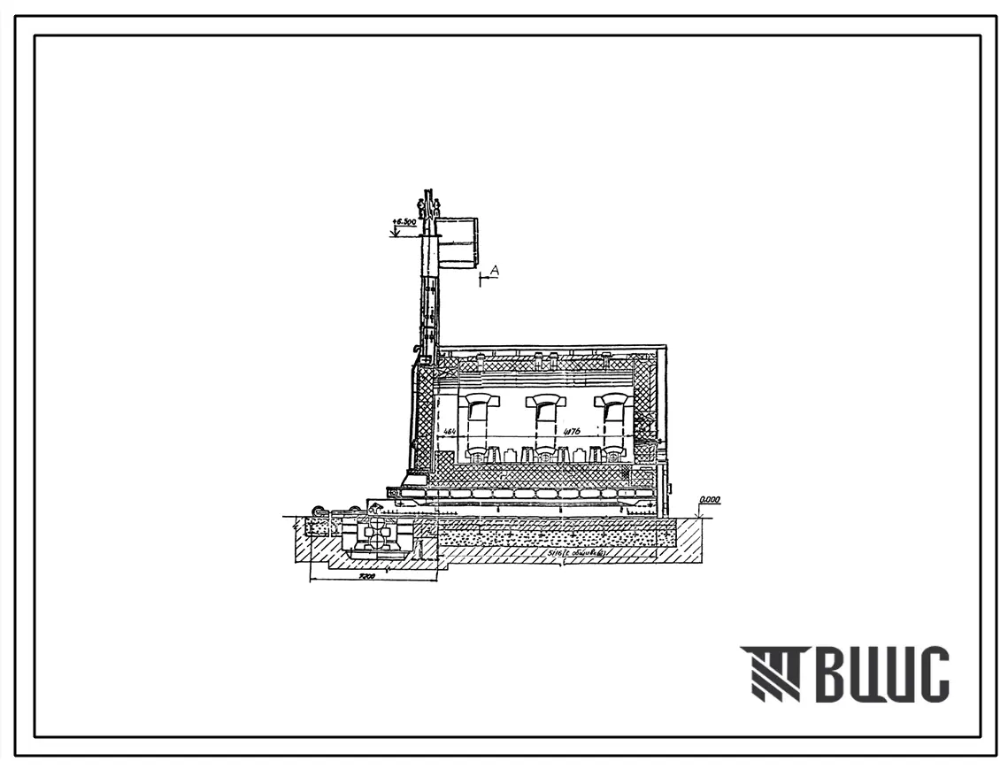 Проект 10483 Печь для нагрева руды и ферросплавов с выкатным подом размерами (2,46х4.2)м на газе
