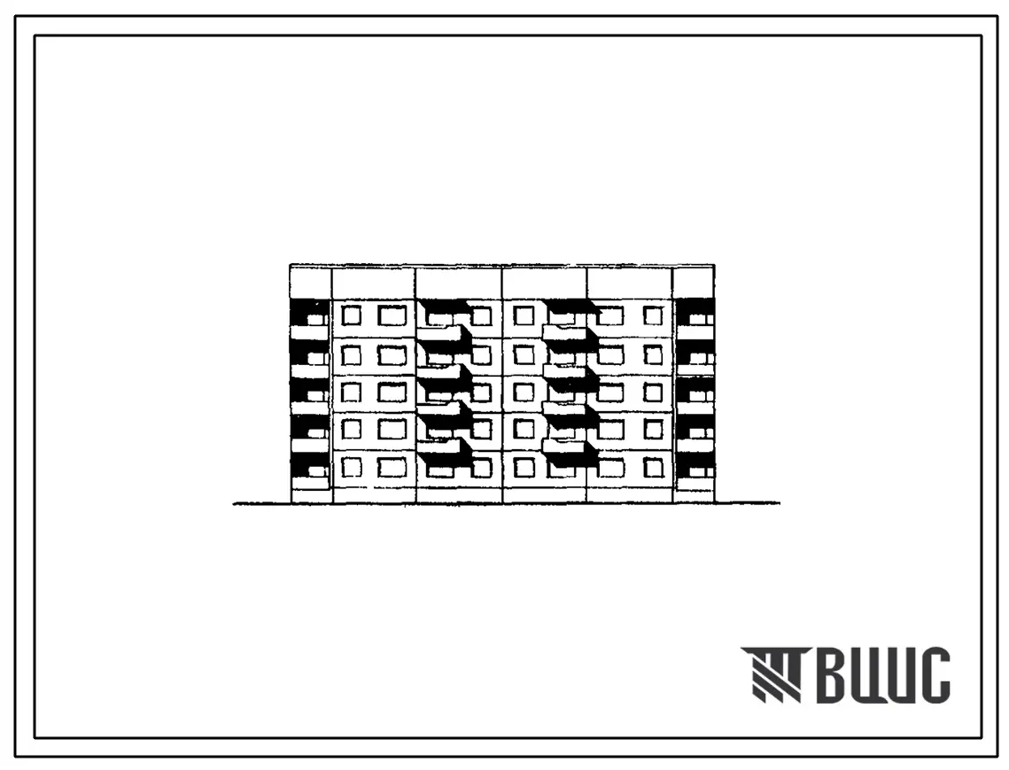 Типовой проект 135-0145/1 Пятиэтажная блок-секция рядовая на 30 квартир (однокомнатных 1А-2, двухкомнатных 2Б-28). Для строительства в 1В климатическом подрайоне, 2 и 3 климатическом районах