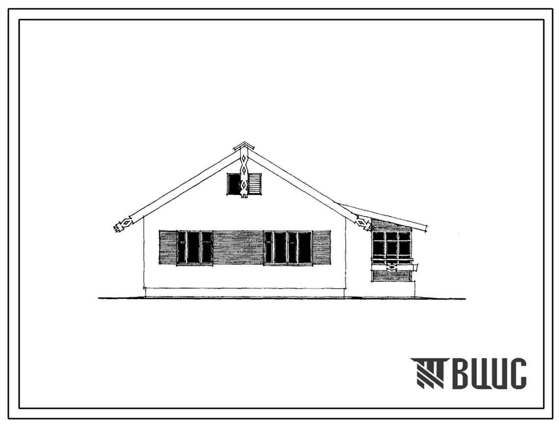 Типовой проект 184-16-98.86 Одноэтажный дом с четырехкомнатной квартирой. Для индивидуального строительства в сельской местности