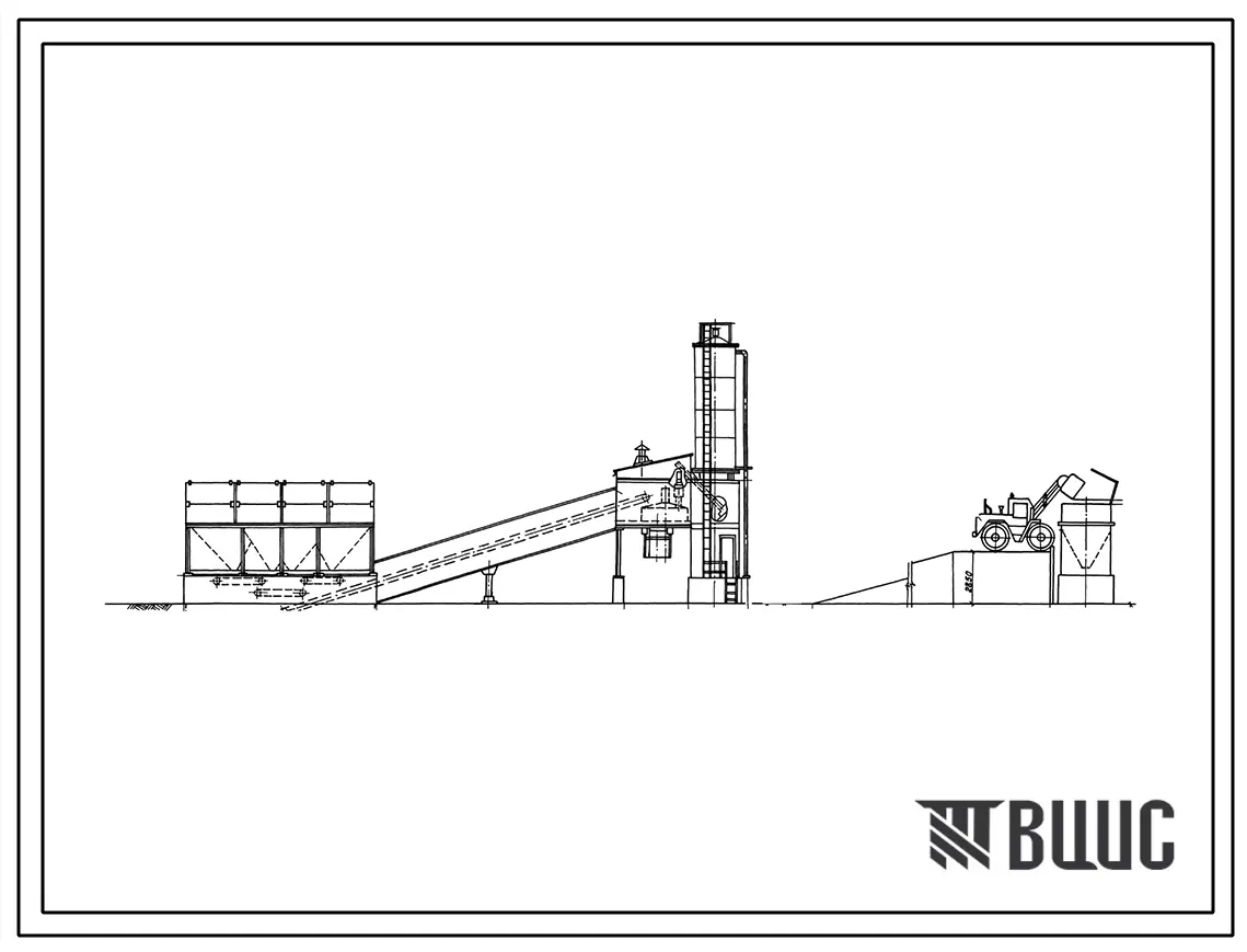 ТИповой проект 409-28-49.88 Бетоносмесительный цех автоматизированного притрассового бетонного завода для дорожного строительства производительностью 70м3/ч
