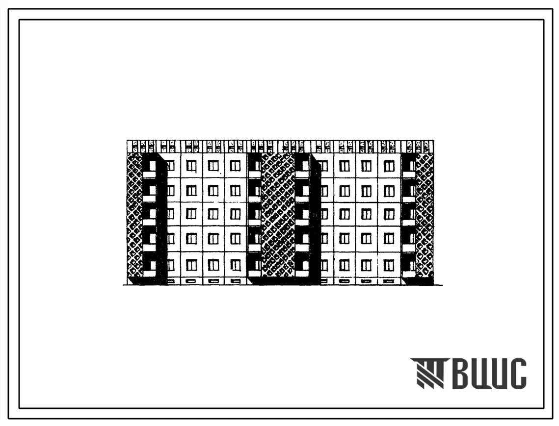 Типовой проект 105-057с/1 Пятиэтажная блок-секция рядовая на 20 квартир (четырехкомнатных 4Б-10, пятикомнатных 5Б-10). Для строительства в 4Г климатическом подрайоне Казахской ССР сейсмичностью 7 и 8 баллов