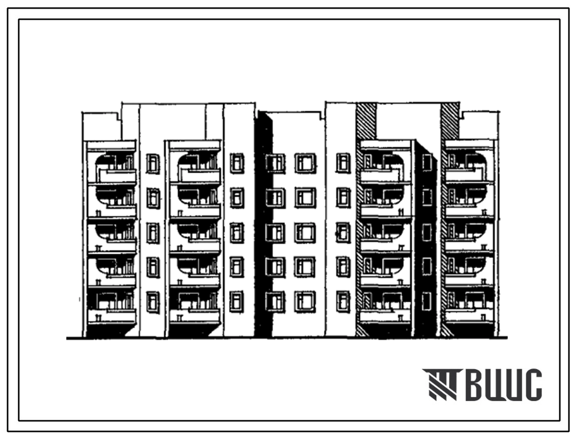 Типовой проект 85-070.92 Блок-секция 5-этажная 20-квартирная рядовая 3Б.4Б-3Б.4Б