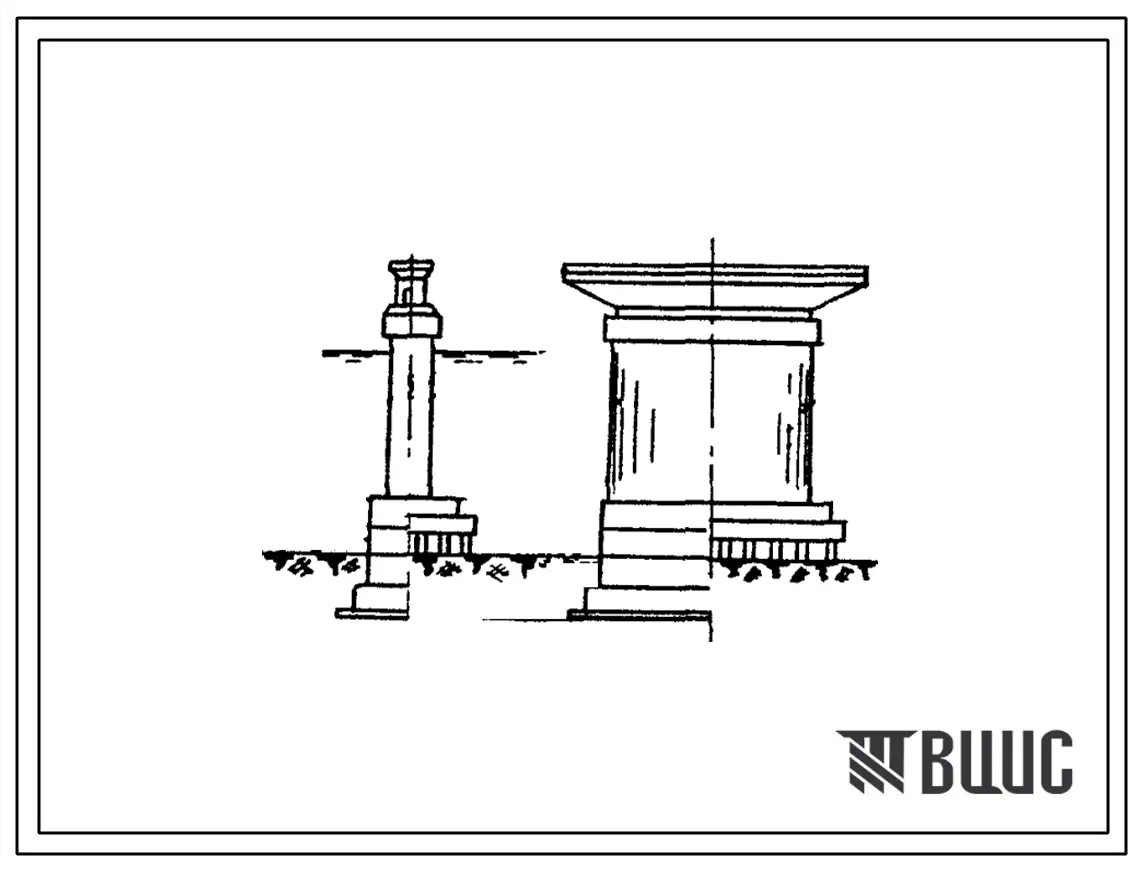 Серия 3.503-2  Опоры из сборного железобетона и бетона под унифицированные пролетные строения длиной до 33 м для мостов и путепроводов на железных дорогах и длиной до 42 м для мостов и путепроводов на автомобильных дорогах. Материалы для проектирования.