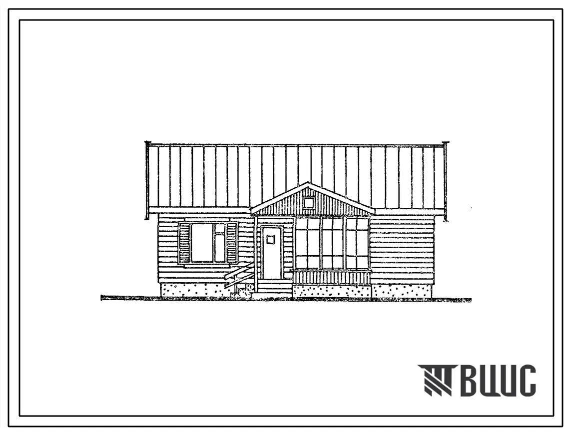 Типовой проект 186-115-149.86 Одноэтажный одноквартирный 3-комнатный жилой дом брусчатой конструкции