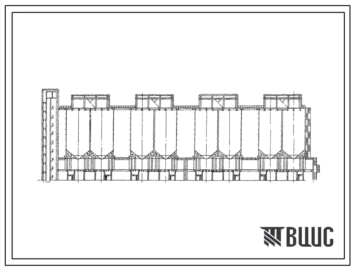 Типовой проект 409-29-11/72 Элеватор для хранения цемента (распределительная установка) емкостью 30 тыс. т. в районах концентрированного потребления цемента