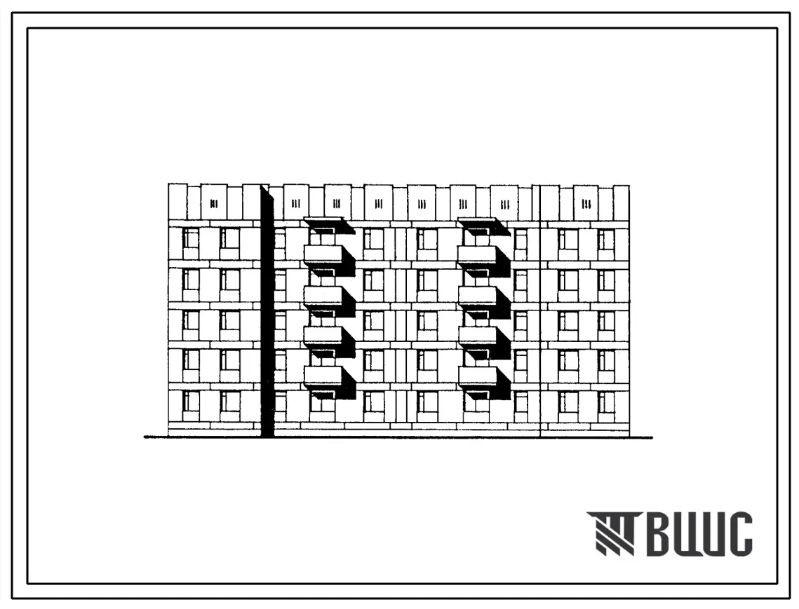 Типовой проект 174-022с.85 Блок-секция 5-этажная 2-секционная 30-квартирная рядовая-торцевая 1Б.2Б.3Б-1Б.2Б.3Б