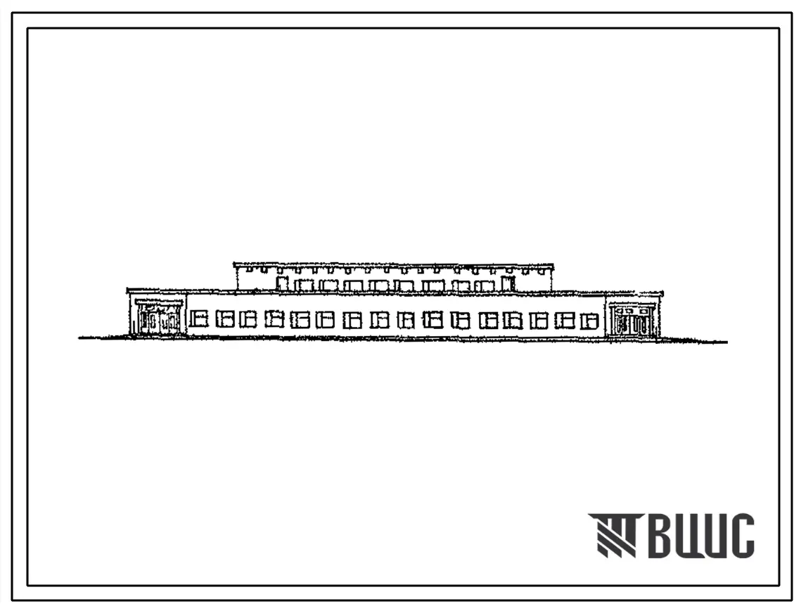 Типовой проект 52953-83 (04-73-КК) Столовая солдатская двухсменная на 1000/2000 мест/обедов   со стенами из кирпича и внутренним каркасом серии ИИ-04