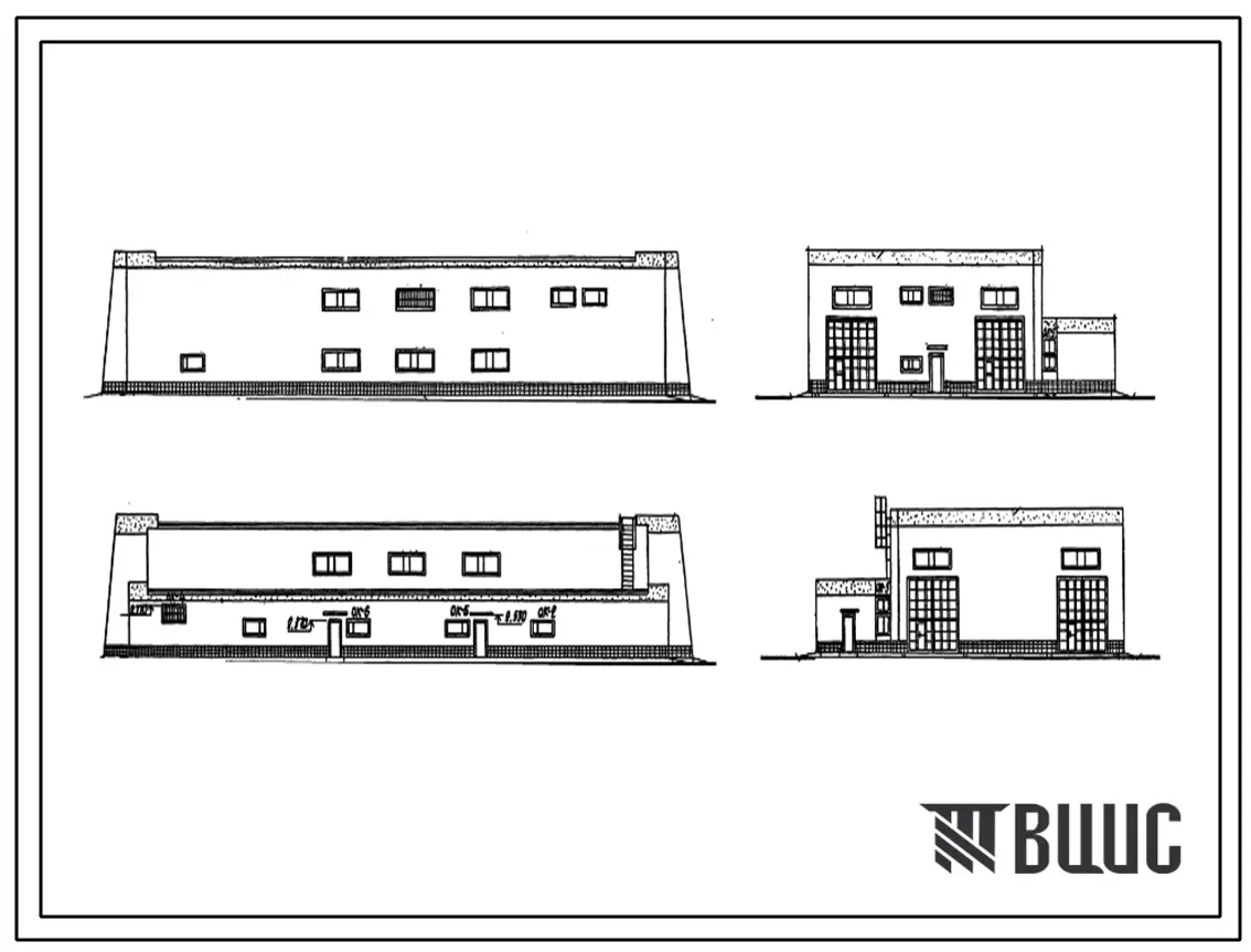 Типовой проект 503-3-27.90 Механизированная мойка на одну линию с постом санитарной обработки и встроенными очистными сооружениями. Стены из кирпича