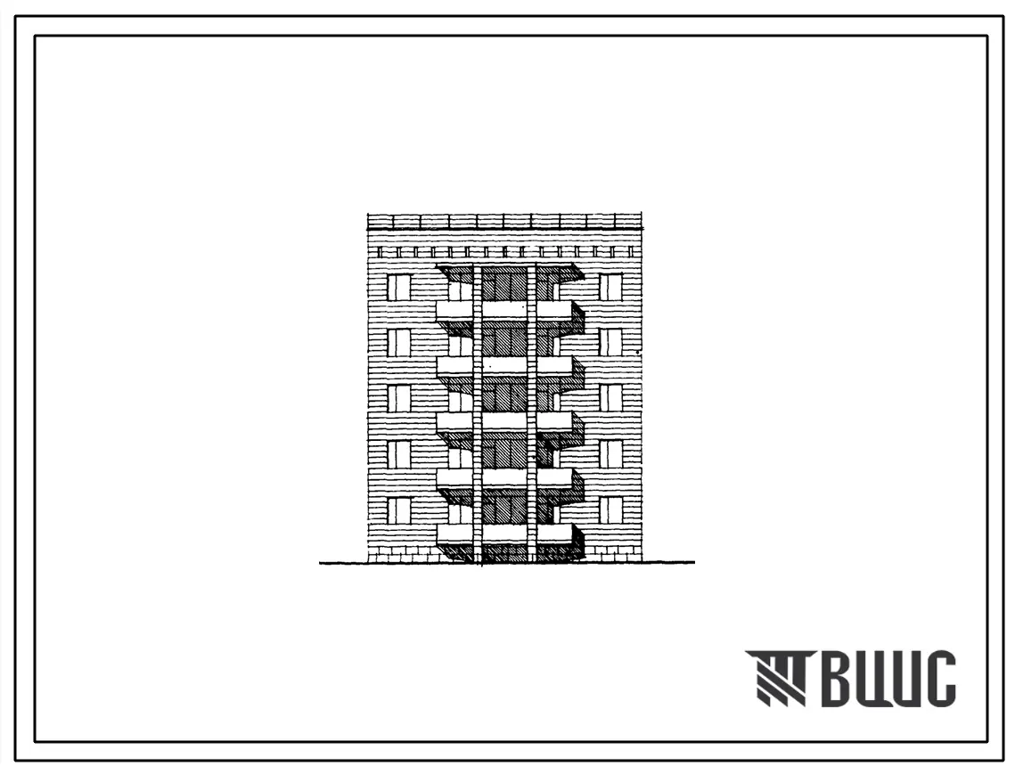 Типовой проект 1А-450-014с/1 Пятиэтажная блок-секция рядовая с торцевыми окончаниями на 10 квартир (трехкомнатных 3А-5, четырехкомнатных 4А-5). Для строительства в 4 климатическом районе Армянской ССР сейсмичностью 7 и 8 баллов