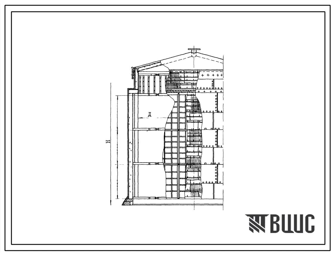 Типовой проект 700-6 Тепловая изоляция стальных вертикальных цилиндрических резервуаров емкостью 1000, 2000, 3000 и 5000 м3 с наружным обогревом для хранения темных нефтепродуктов и масел