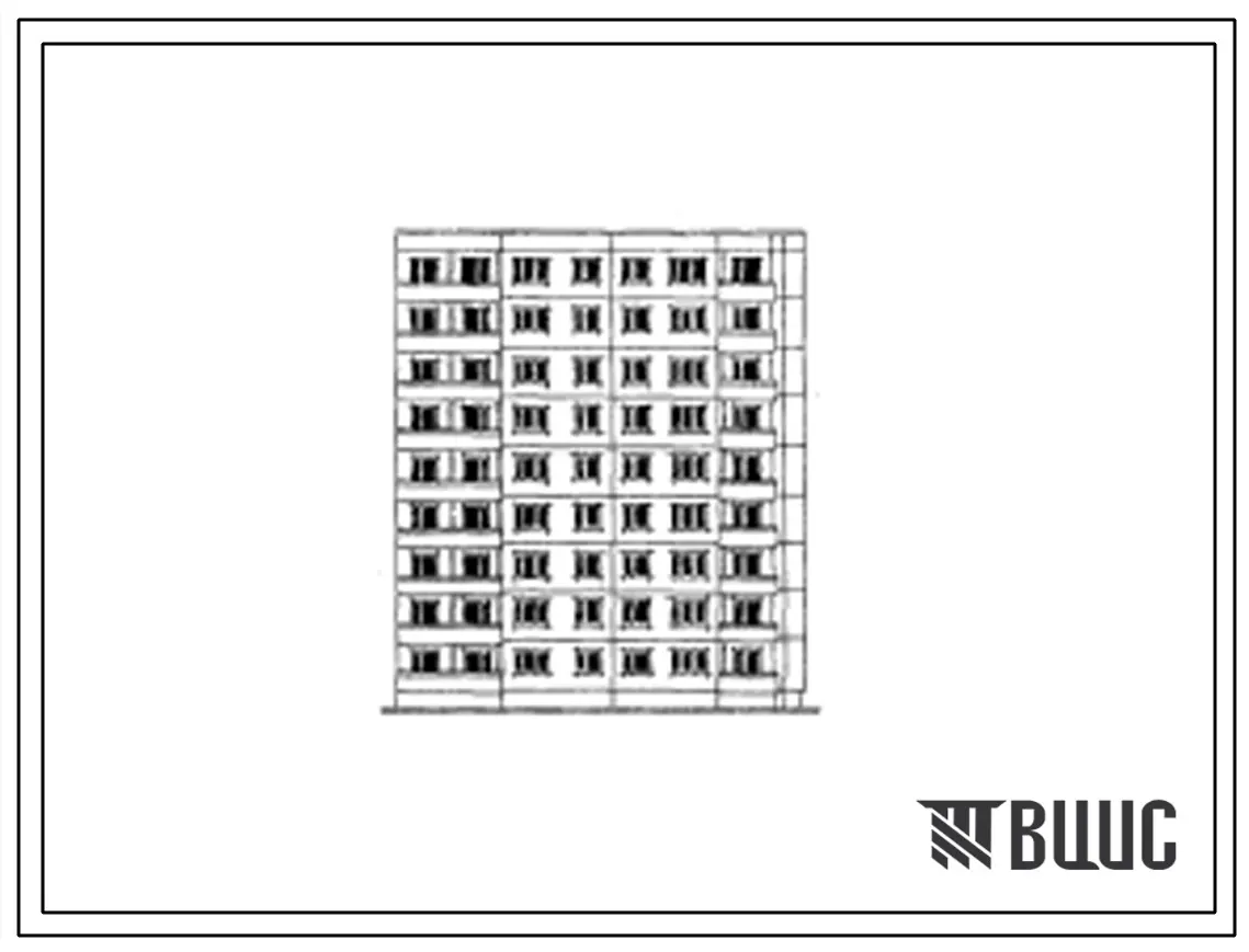 Типовой проект 83-014/1 Девятиэтажная 36 квартирная торцовая блок-секция (правая) 1Б.2Б.2Б.3Б.