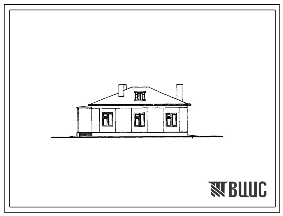 Типовой проект 181-55-5с/1 Одноэтажный панельный жилой дом с четырехкомнатной  квартирой типа 4Б. Для строительства в 4А климатическом подрайоне сейсмичностью 7, 8 и 9 баллов