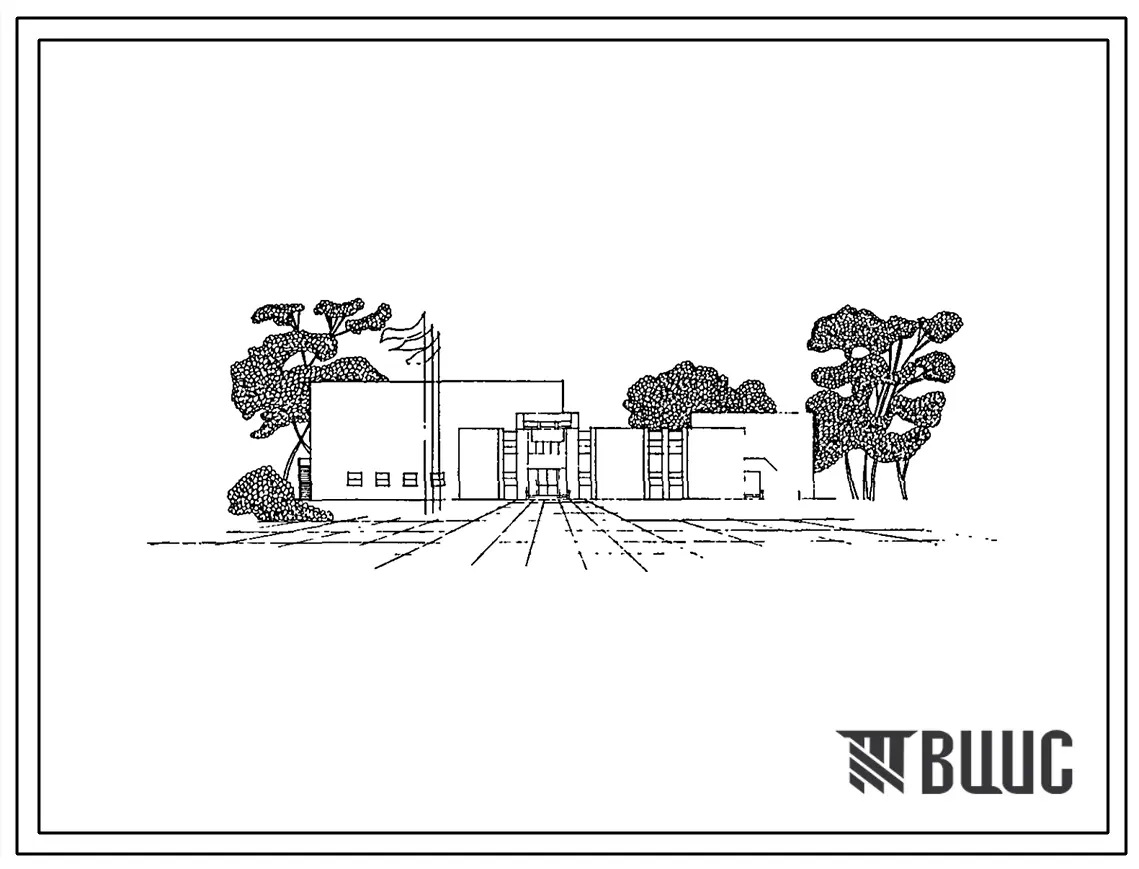 Типовой проект 294-8-11.84 Физкультурно-оздоровительный комплекс для поселков городского типа и сел. Здание двухэтажное. Стены из кирпича.