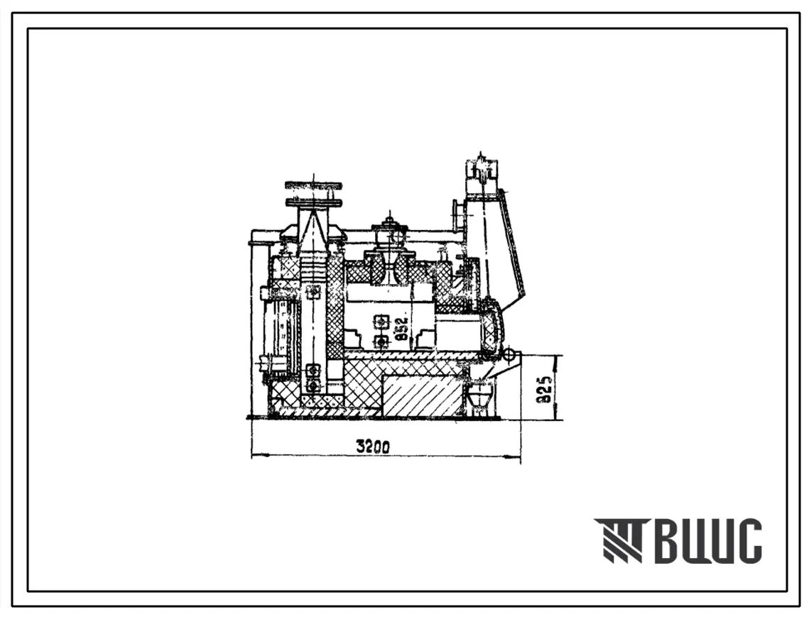Типовой проект 406-9-282.84 Печь нагревательная камерная размерами пода 1,62 х 1,16 м на газе среднего давления с отводом дыма вверх