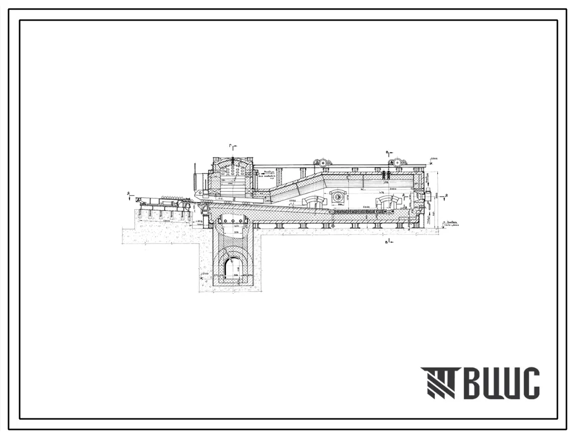 Проект ПН4051 Печь нагревательная полуметодическая размером пода 1,8х7,6 м, на мазуте