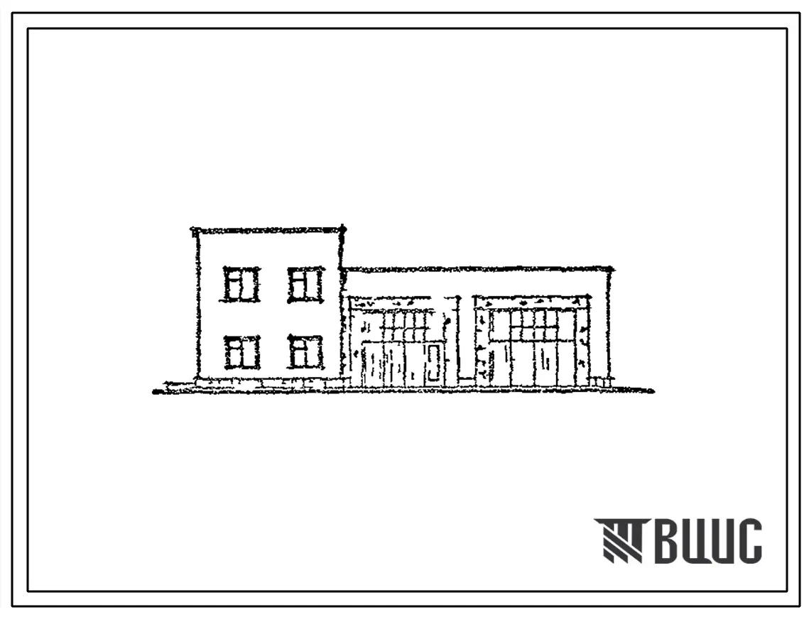 Типовой проект ХФ-74 (25-09-КК) Пождепо на 2 машины, 1 мотопомпу и 15 человек команды. Основной вариант — 2 машины ЗИЛ-131