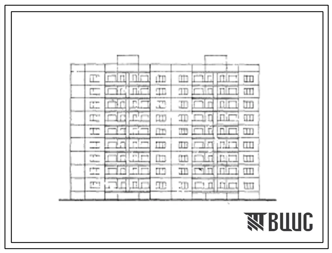 Типовой проект 127-026с/1 Девятиэтажная блок-секция торцевая крупнопанельная левая на 36 квартир (двухкомнатных 2Б-9, трехкомнатных 3Б-9, четырехкомнатных 4Б-9, пятикомнатных 5А-9). Для строительства в 4Б климатическом подрайоне грузинской ССР сейсмичност