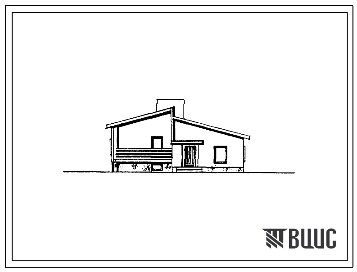 Типовой проект 184-000-349.85 Одноэтажный жилой дом с трехкомнатной квартирой тип 3Б с кирпичными стенами для государственного строительства в сельской местности Латвийской ССР