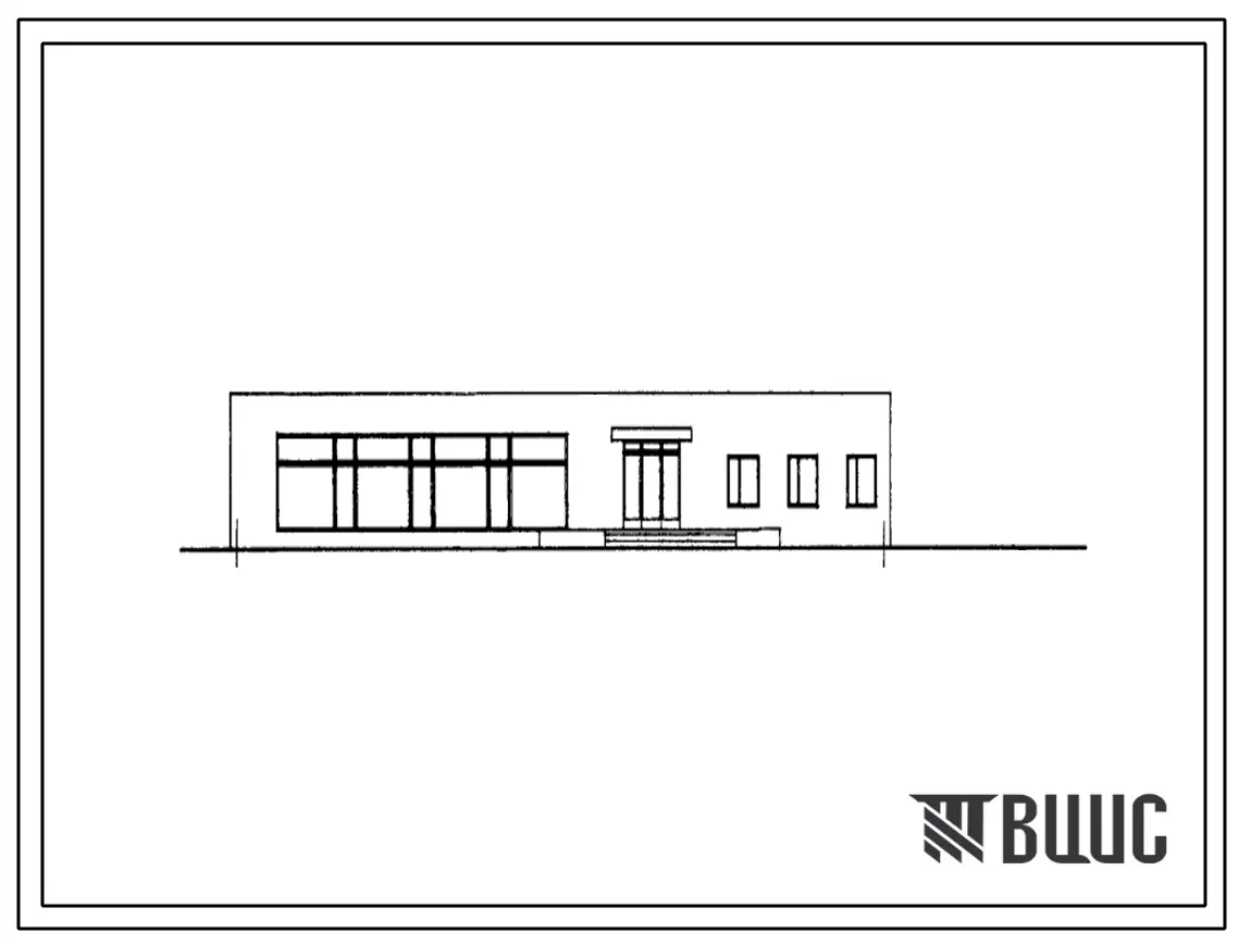Типовой проект 254-8-8с Сельская аптека II категории с количеством рецептов от 150000 до 350000 в год. Для строительства во II и III строительно-климатических зонах, в районах с сейсмичностью 7 и 8 баллов. Стены из кирпича.